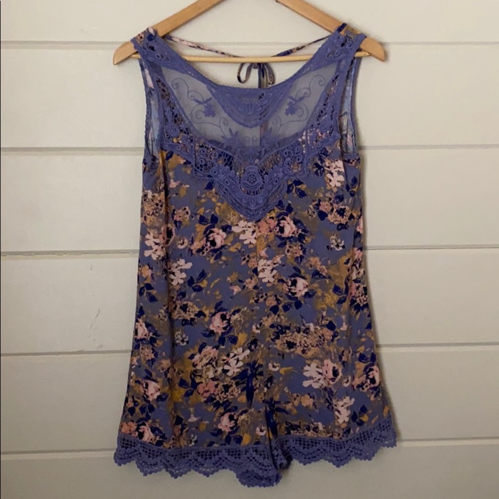 Periwinkle Floral Romper Size Small